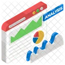 Web Analytics Growth Analysis Market Research Icon