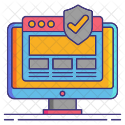 Web Application Security Icon - Download in Colored Outline Style