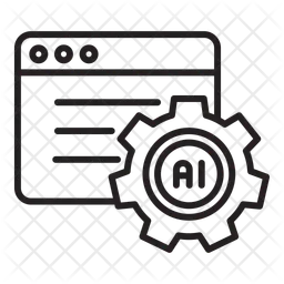 Web browser with ai artificial intelligence  Icon
