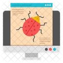 웹 버그 웹사이트 버그 웹페이지 버그 아이콘