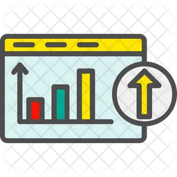 Web Chart Logo Icon - Download in Colored Outline Style