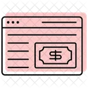 Web Dinero Color Sombra Icono De Linea Delgada Icon