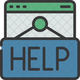 Web Help Icon - Download in Colored Outline Style