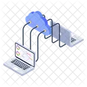 Connected Laptop Database Connection Web Hosting Icon