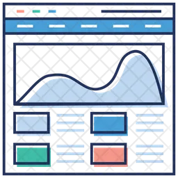 Gráfico de montanha da web  Ícone