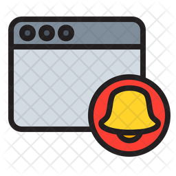 Web Notification Icon - Download in Colored Outline Style