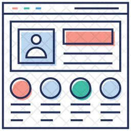 Web profile Icon - Download in Colored Outline Style