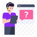Web Question Web Queries Agent Customer Chat Icon