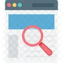 Wireframe Magnifying Web Content Icon