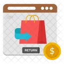 Retorno De Compras Na Web Retorno De Compras No Site Retorno De Compras Na Pagina Da Web Ícone