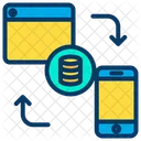 Web To Mobile Data Transfer Mobile To Web Transfer Icon