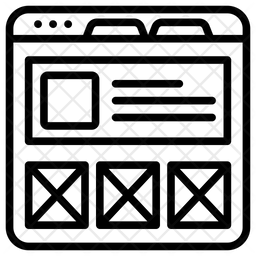 Web Wireframe Icon - Download in Line Style
