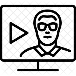 웹 세미나 남자  아이콘