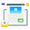 Seiteninhalt Webinhalt Videoinhalt Icon