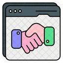 Website Deal Handshake Handclasp Icon
