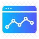 Website Statistiken Online Liniendiagramm Symbol