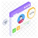 Virtuelles Privates Netzwerk Website VPN Webkonto Symbol