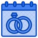 Wedding Day Marriage Ceremony Event Calendar Rings Icon