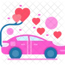 Wedding Car Car Hearts Icon