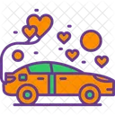 Wedding Car Car Hearts Icon