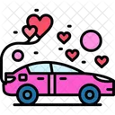 Wedding Car Car Hearts Icon