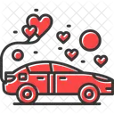 Wedding Car Car Hearts Icon