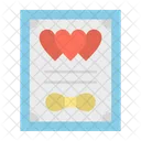 Love Marriage Certificate Wedding Icon