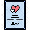 Wedding Certificate Love Marriage Certificate Icon