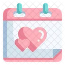 Calendar Time And Date Love And Romance Icon