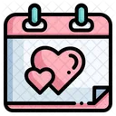 Calendar Time And Date Love And Romance Icon