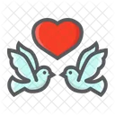 Dove Wedding Heart Icon