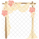 Wedding gate decoration and three flowers  Icon