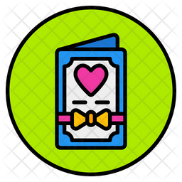 Wedding Invitation Icon - Download In Colored Outline Style