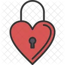 Wedding Padlock Heart Key Icon