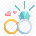 Wedding Ring Love And Romance Diamond Ring Icon