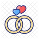 Wedding Rings Love Heart Icon