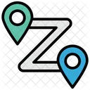Weg Ziel Route Symbol