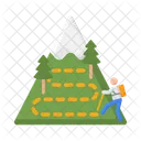 Wanderweg Landschaft Navigation Symbol