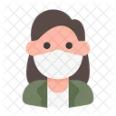 Frau Avatar Medizinische Maske Icon