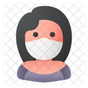 Frau Avatar Medizinische Maske Icon