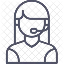 Weiblich Beraterin Kundin Symbol