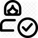 Weibliche Mitarbeiterin Ausgewahlt Mitarbeiter Genehmigen Mitarbeiter Auswahlen Symbol