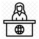 Weibliche Nachrichtensprecherin  Symbol