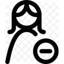 Weibliches Konto entfernen  Symbol