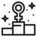 Weibliches Podium Podium Diagramm Icon