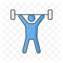 Weightlifting Dumbbell Stick Man Icon