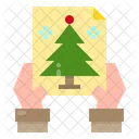 Geschenk Hand Weihnachtskarte Symbol