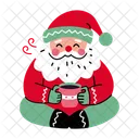 Weihnachtsmann Trinken Tee Icon