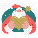 Weihnachtsmann hält Herz  Icon