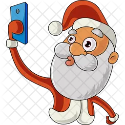 Weihnachtsmann macht Selfie  Symbol